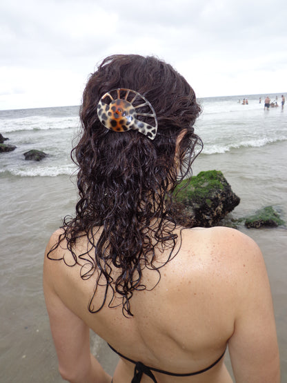 Cowhide Shell Barrette