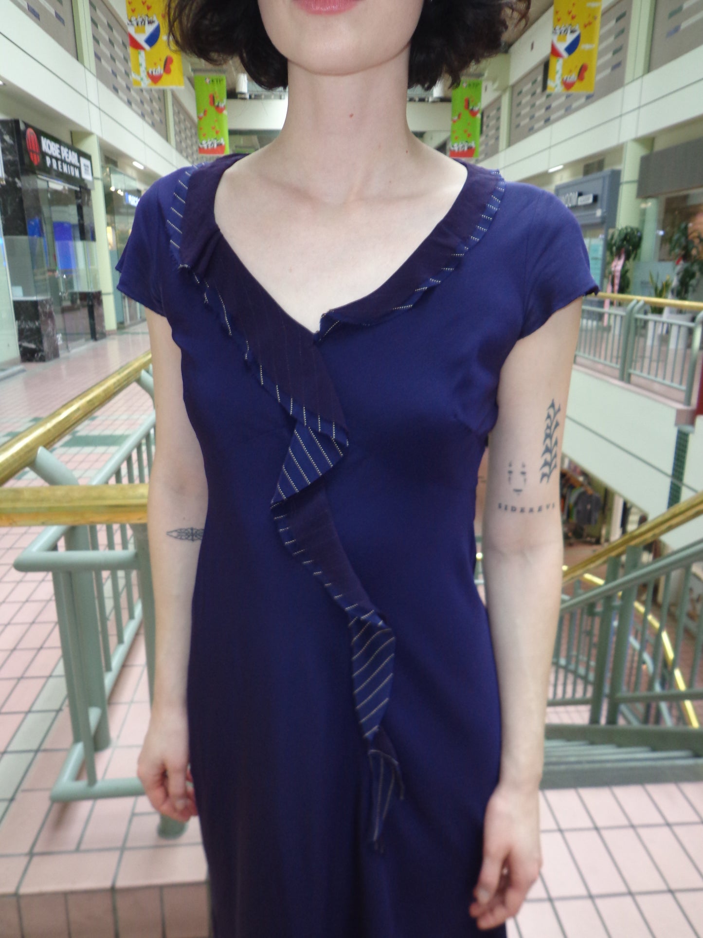 Philosophy di Alberta Ferretti - Purple Silk Ruffle Dress