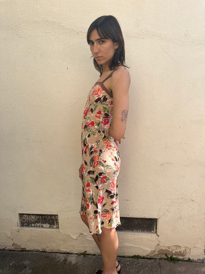 Sand Floral Print Dress