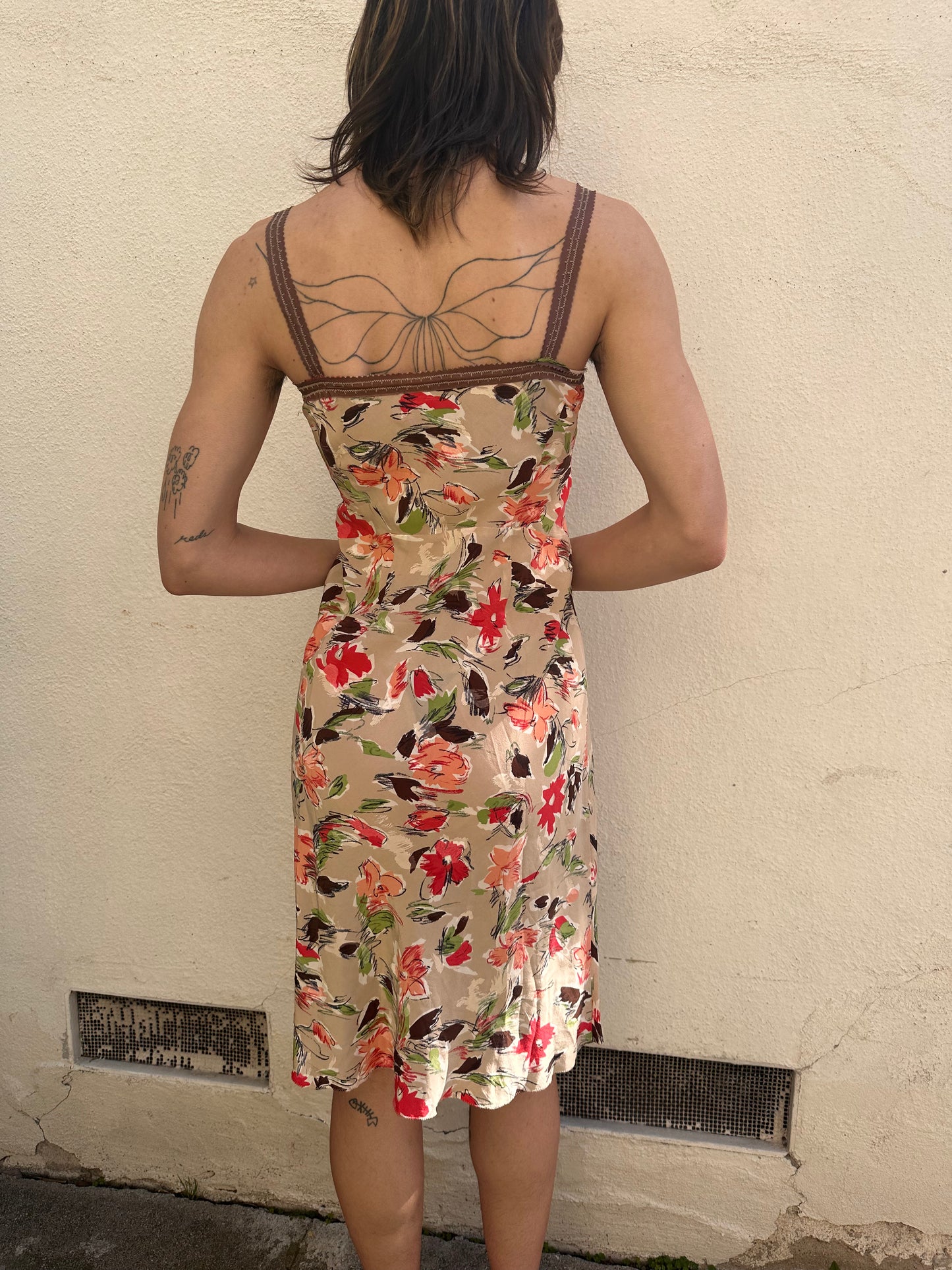 Sand Floral Print Dress