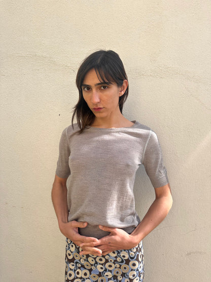 Grey Knit Sweater Top