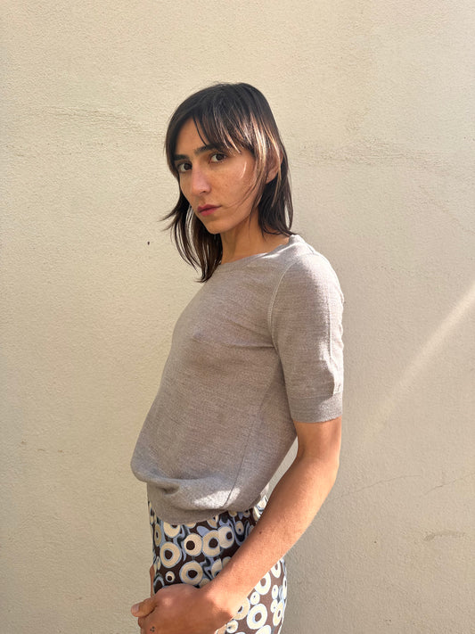 Grey Knit Sweater Top