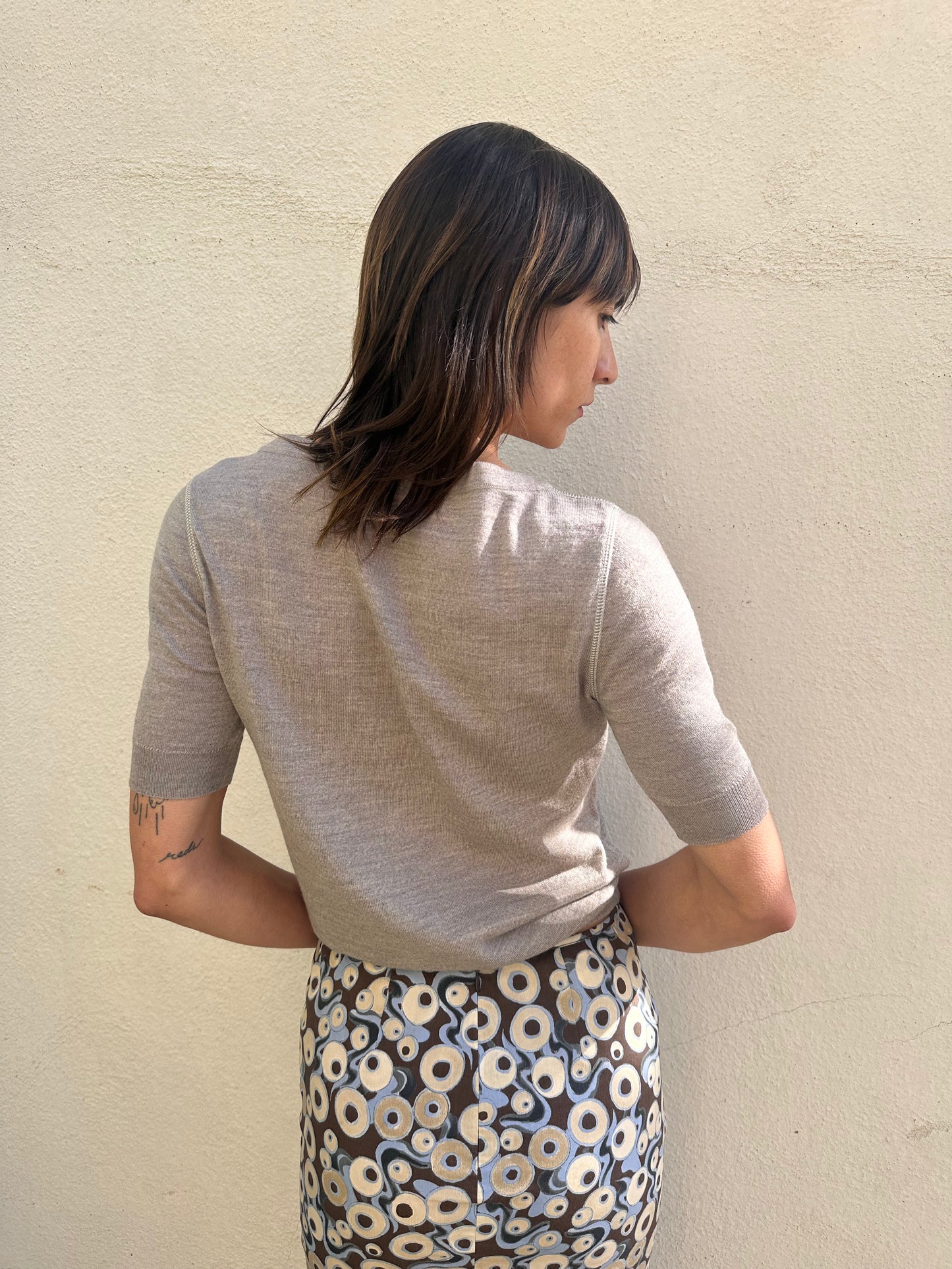 Grey Knit Sweater Top