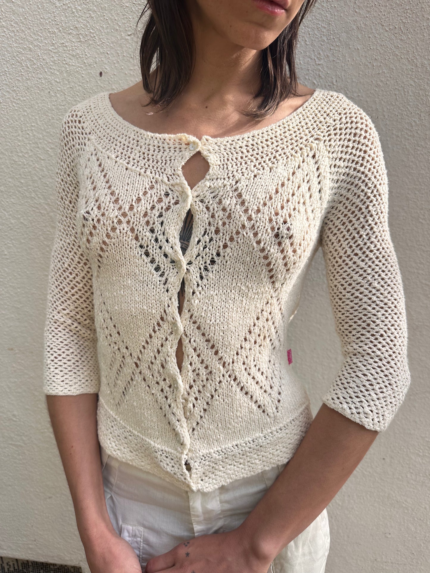 Ivory Knit Long-Sleeve Top