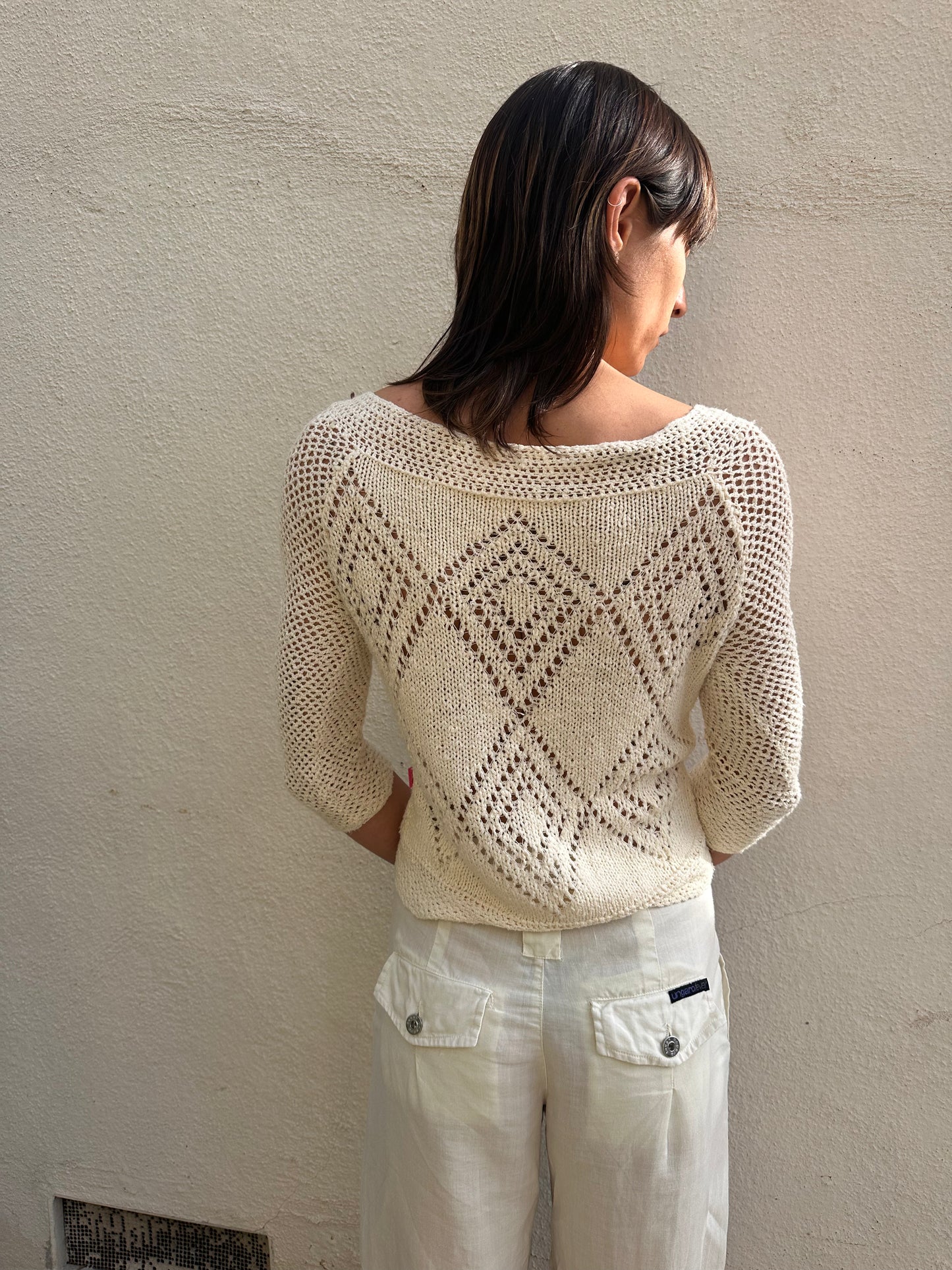 Ivory Knit Long-Sleeve Top