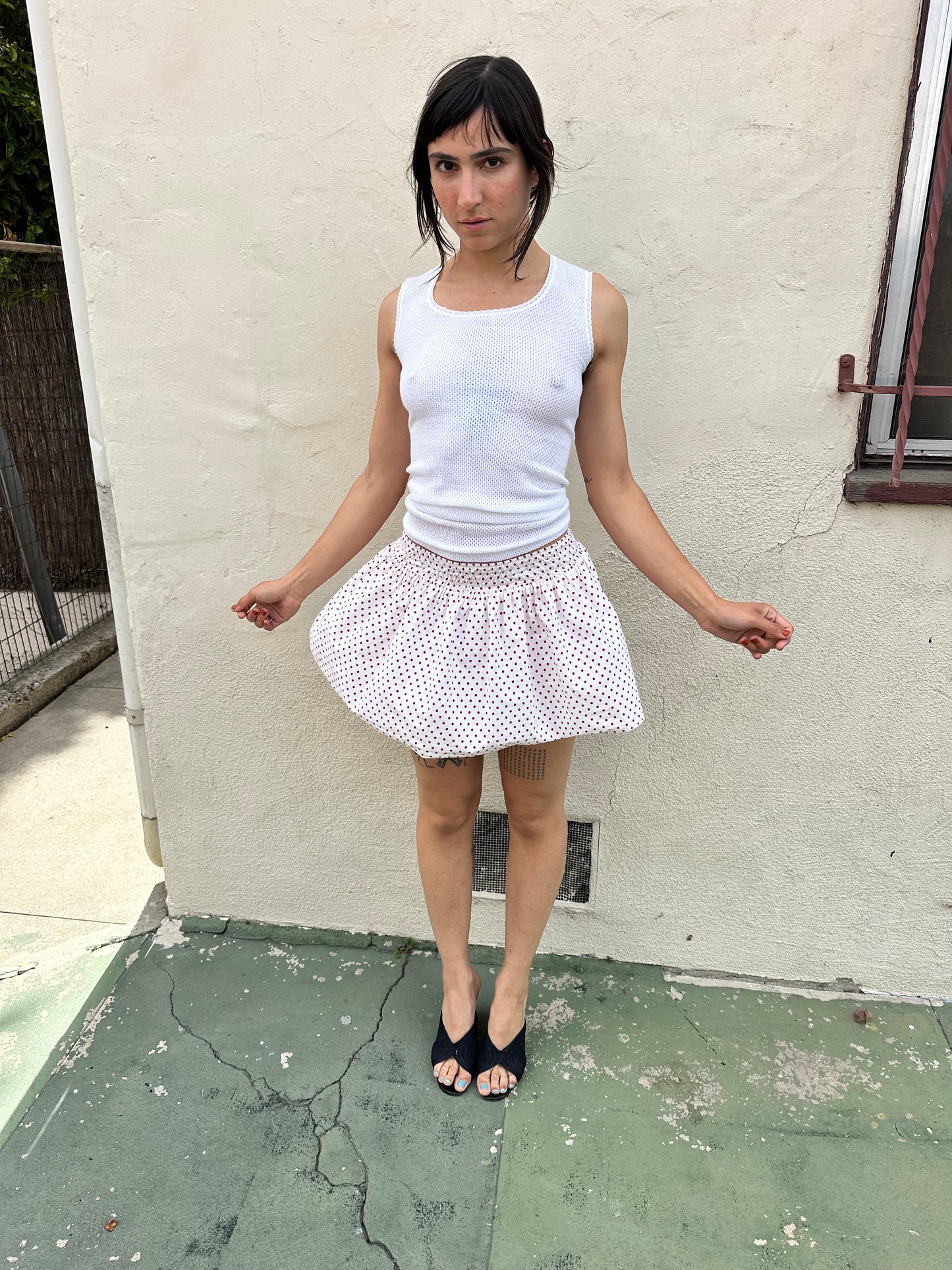 Antique Vintage - 1950s Polka Dot Skirt