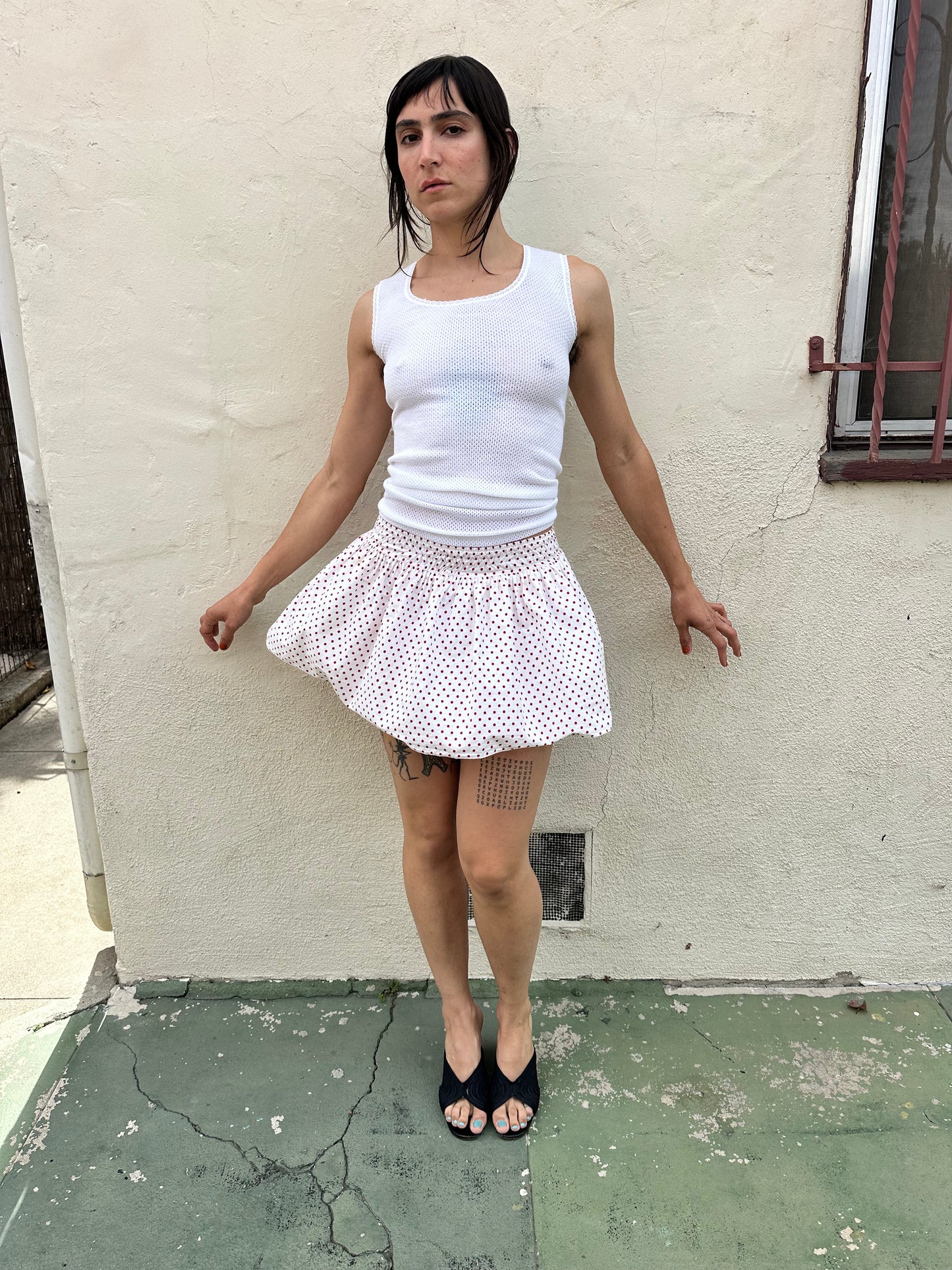 Antique Vintage - 1950s Polka Dot Skirt