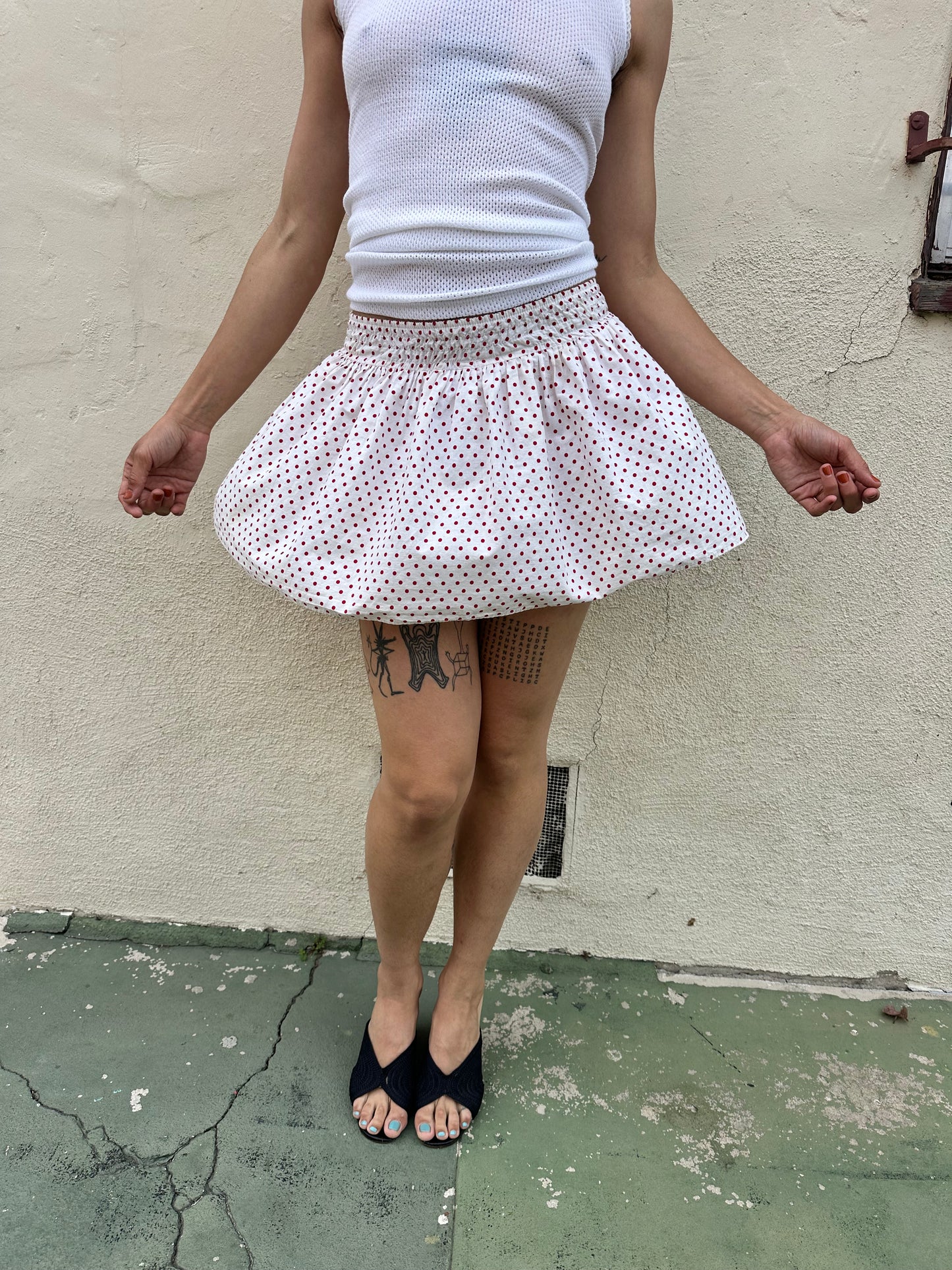 Antique Vintage - 1950s Polka Dot Skirt