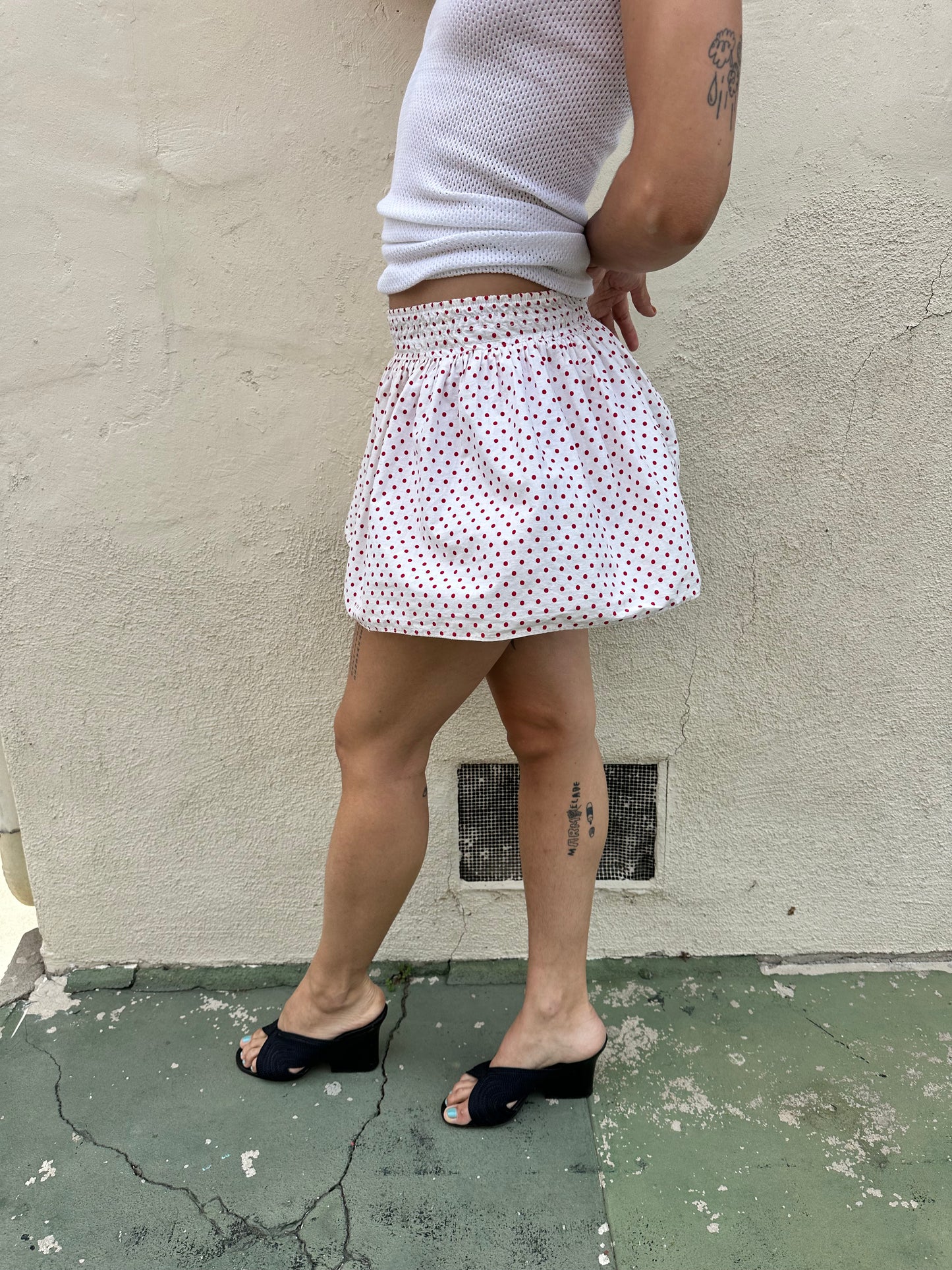 Antique Vintage - 1950s Polka Dot Skirt
