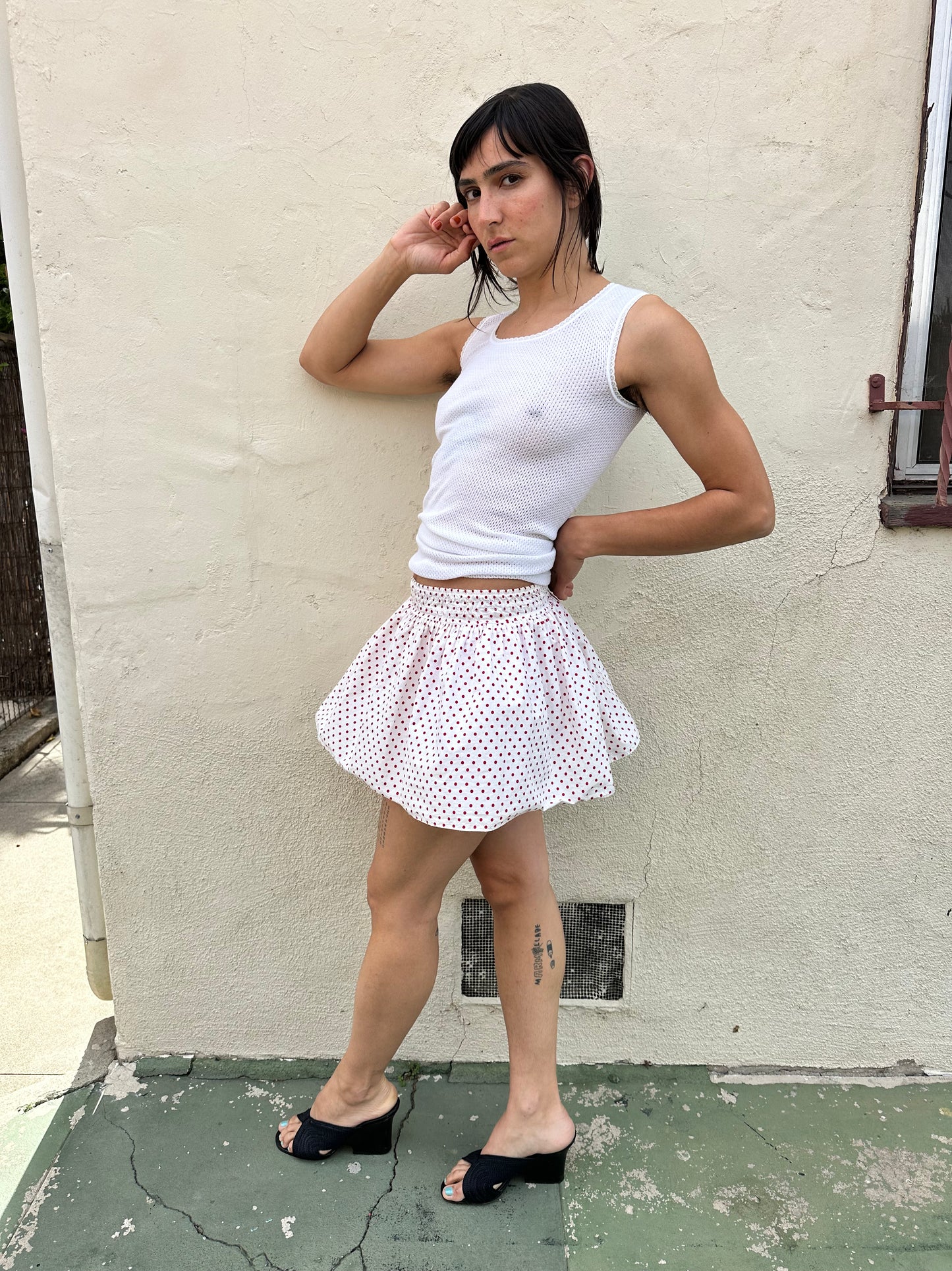 Antique Vintage - 1950s Polka Dot Skirt