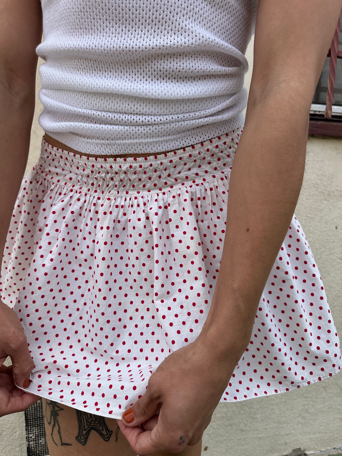 Antique Vintage - 1950s Polka Dot Skirt