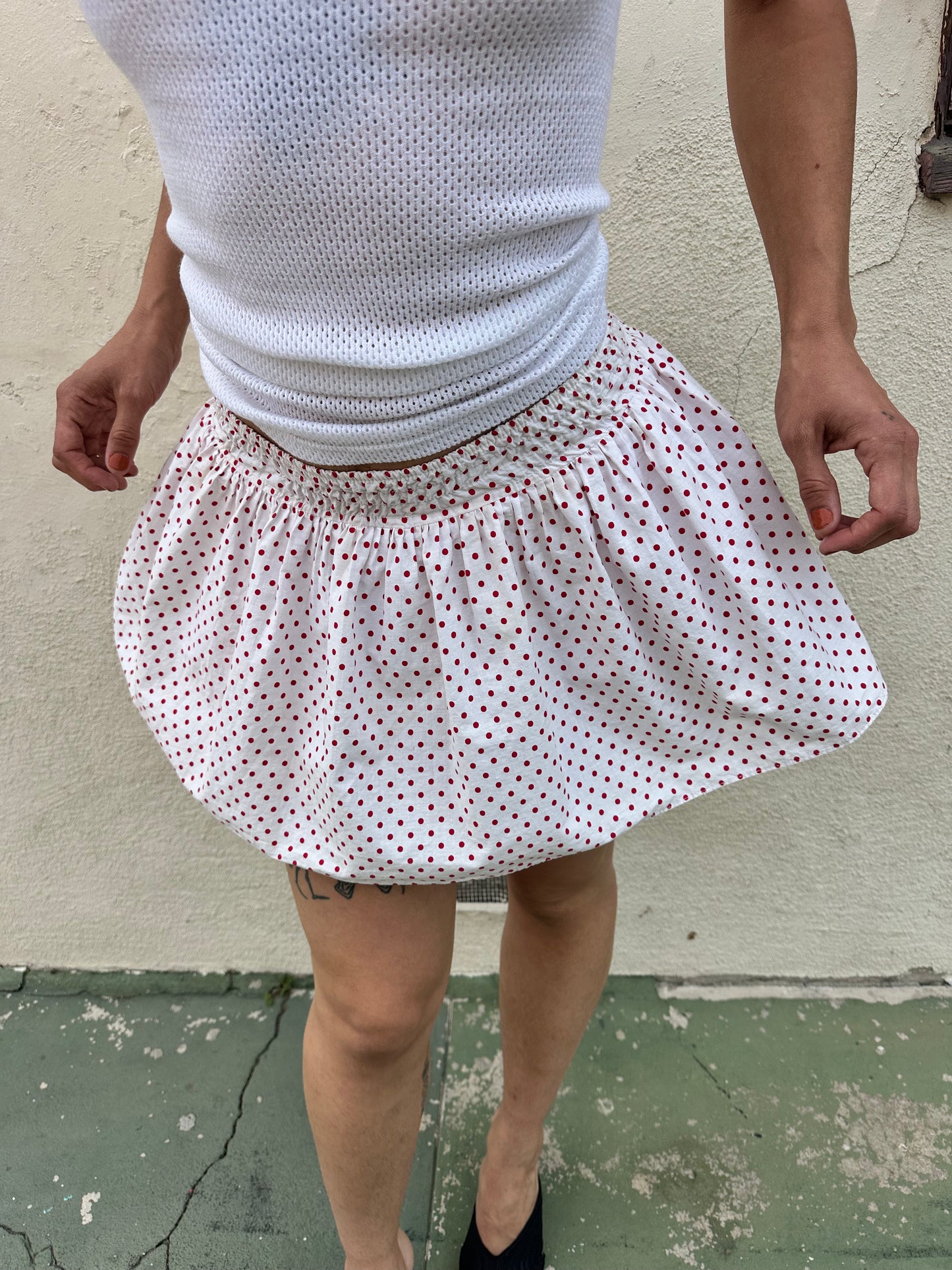 Antique Vintage - 1950s Polka Dot Skirt