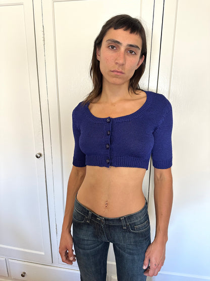 Purple Cropped Cardi