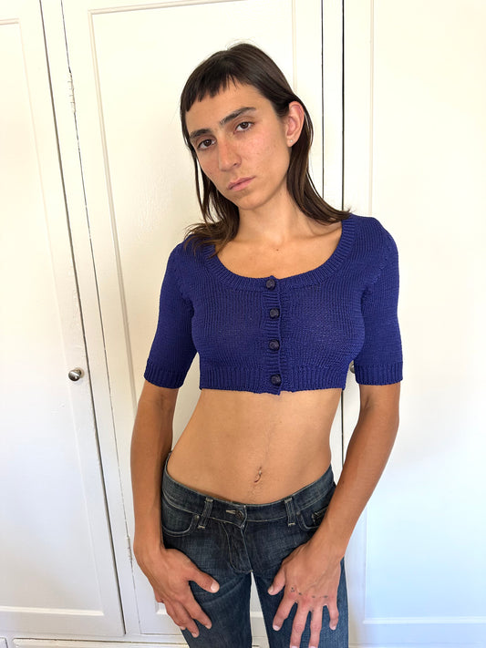 Purple Cropped Cardi