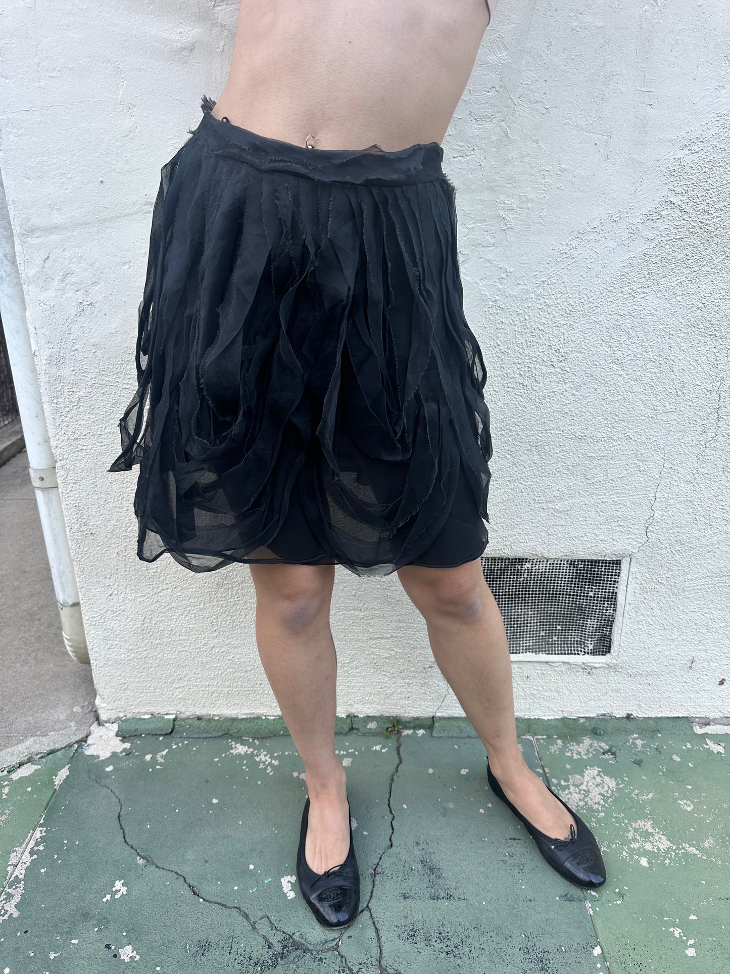 Emporio Armani - Black Fringe Skirt