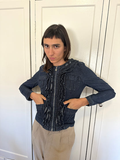 Ruffle Denim Jacket