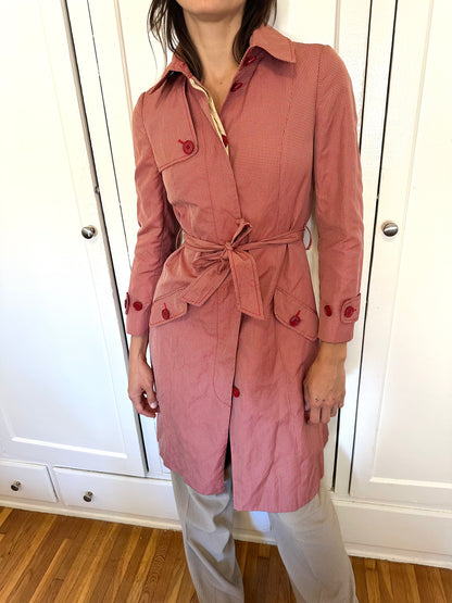 Red Gingham Trench