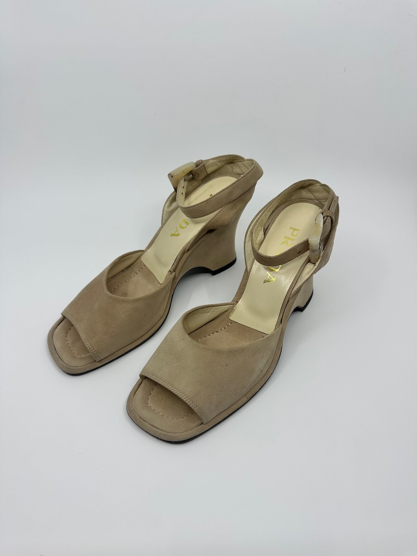 Prada - Suede Wedge Sandal