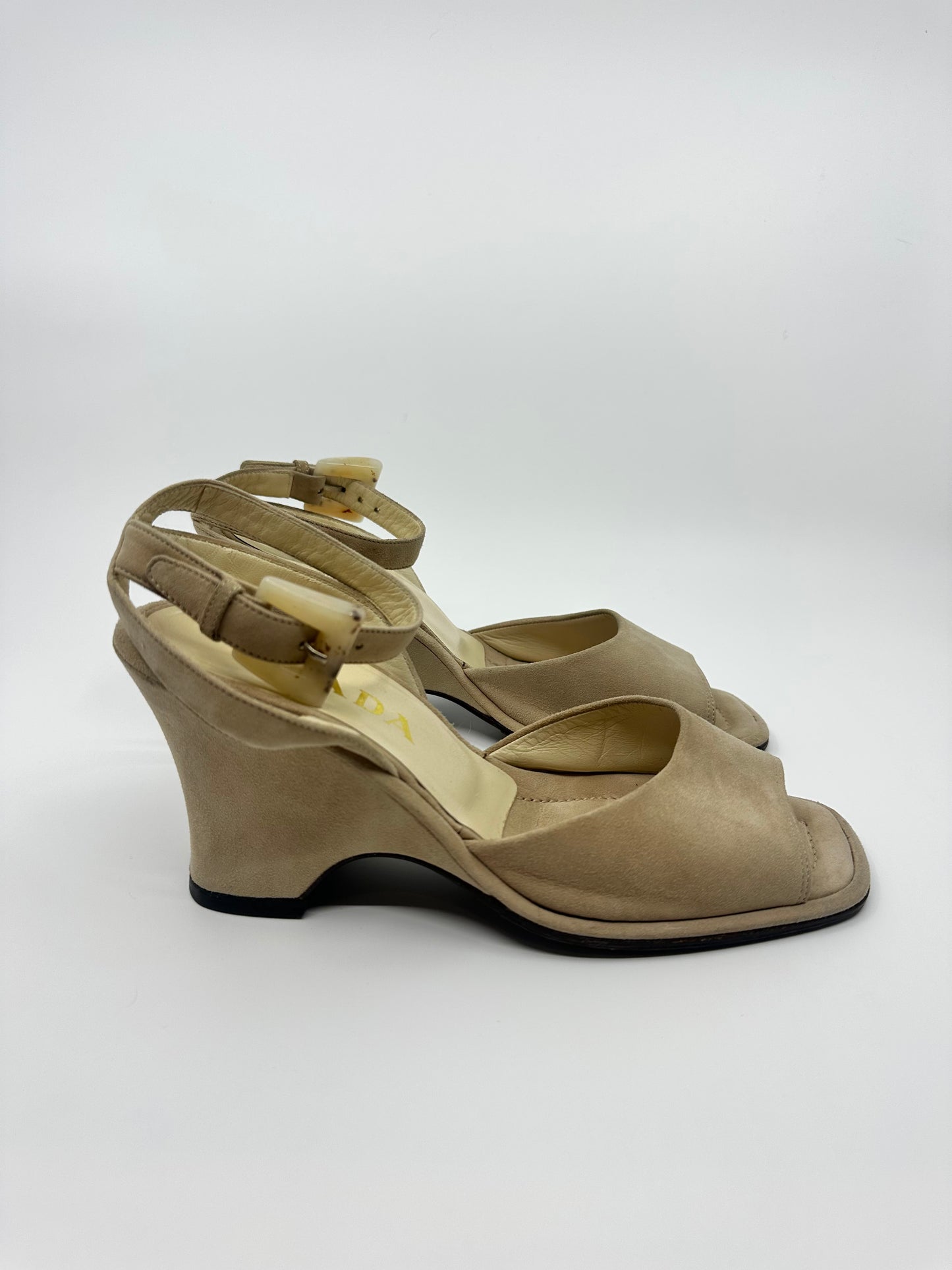 Prada - Suede Wedge Sandal