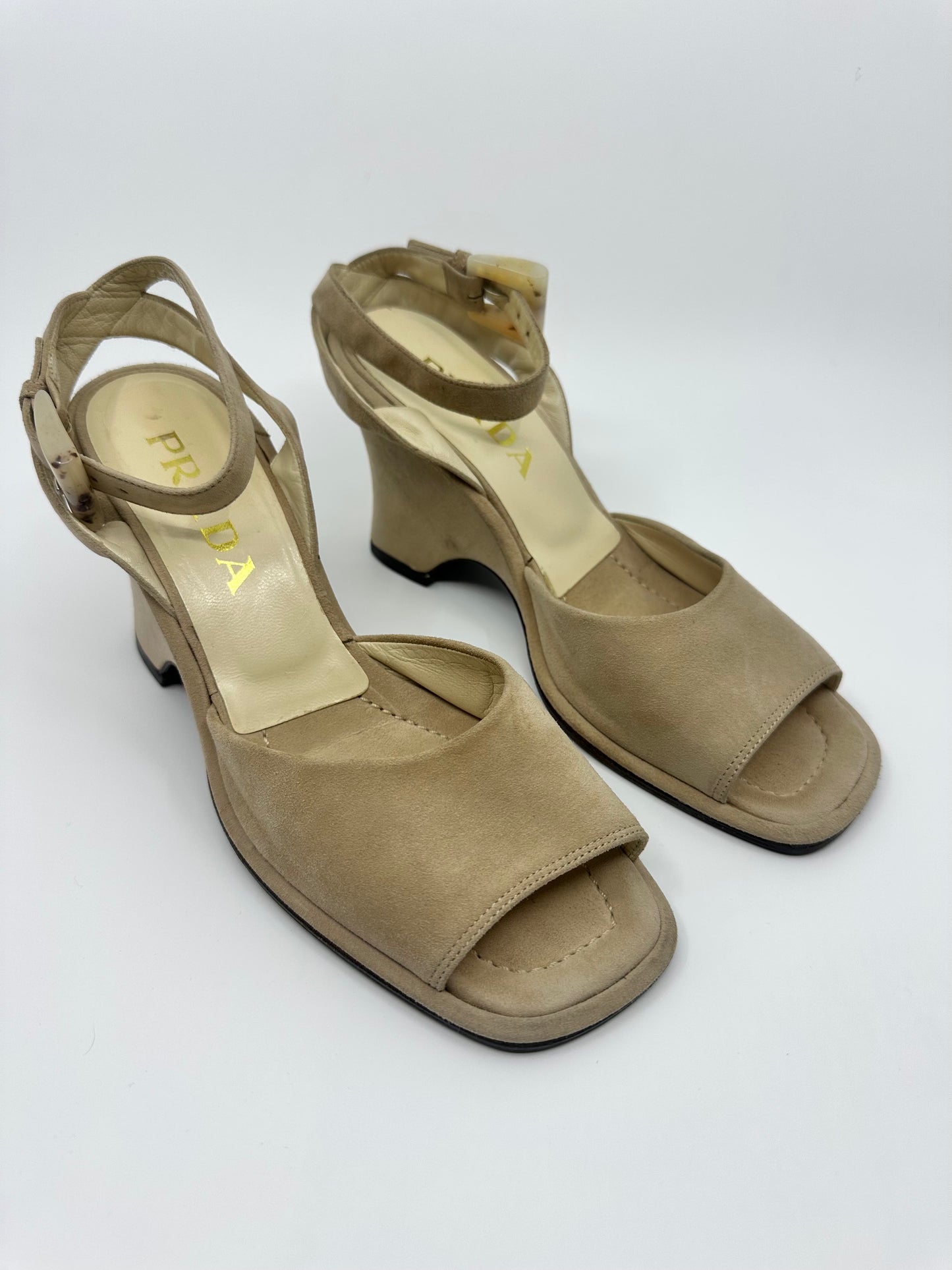 Prada - Suede Wedge Sandal
