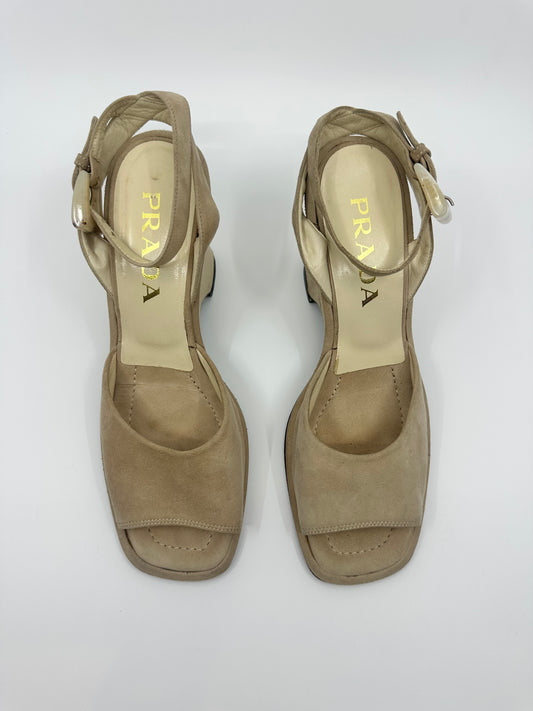 Prada - Suede Wedge Sandal