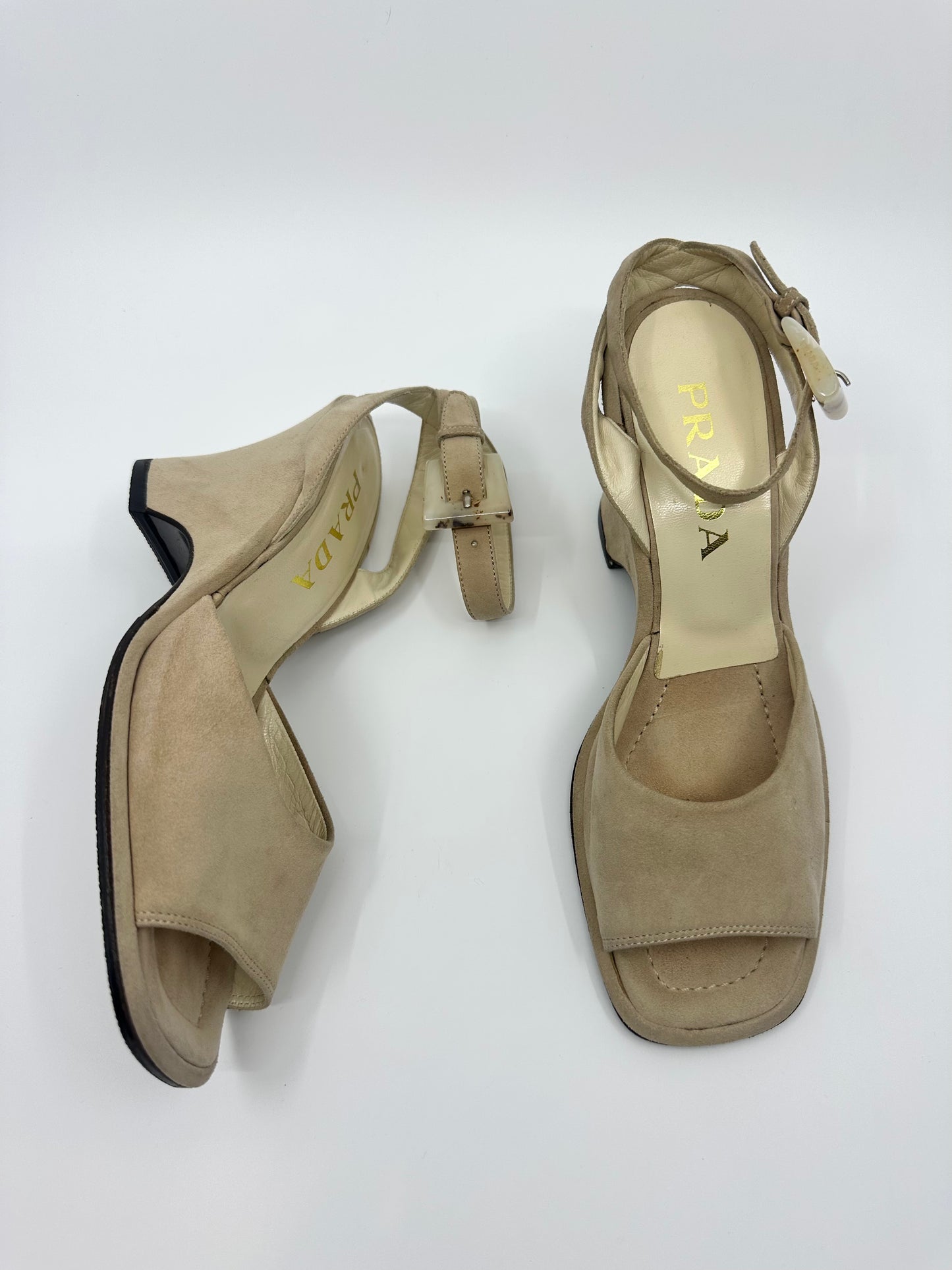 Prada - Suede Wedge Sandal
