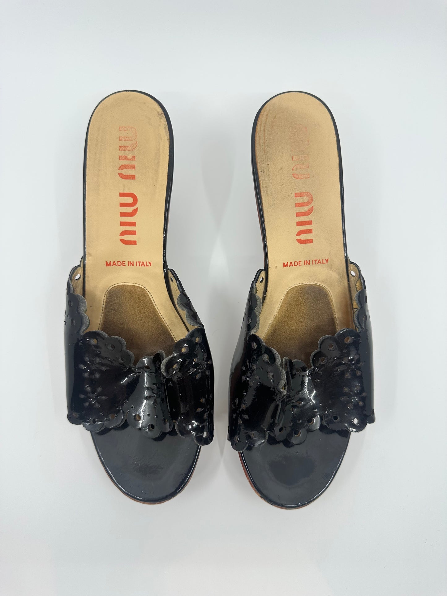 Miu Miu - Patent Leather Wooden Sandals