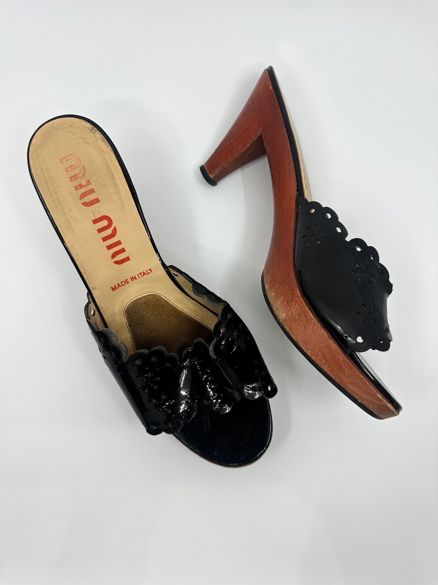 Miu Miu - Patent Leather Wooden Sandals