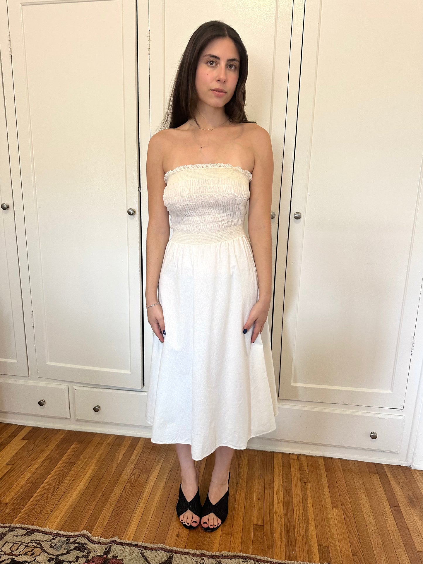 Antique Vintage - Strapless Cotton Dress