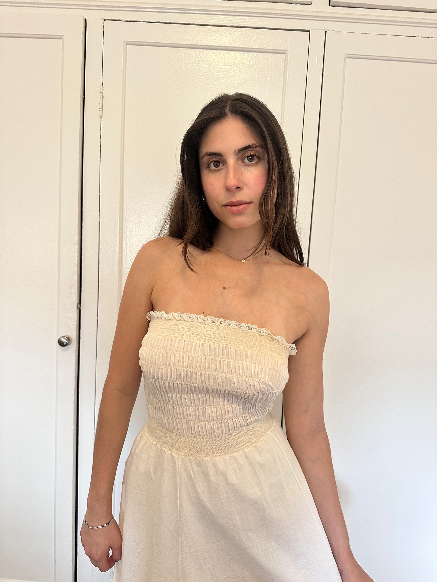 Antique Vintage - Strapless Cotton Dress