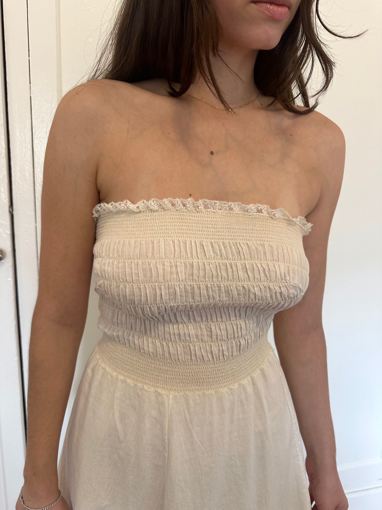 Antique Vintage - Strapless Cotton Dress