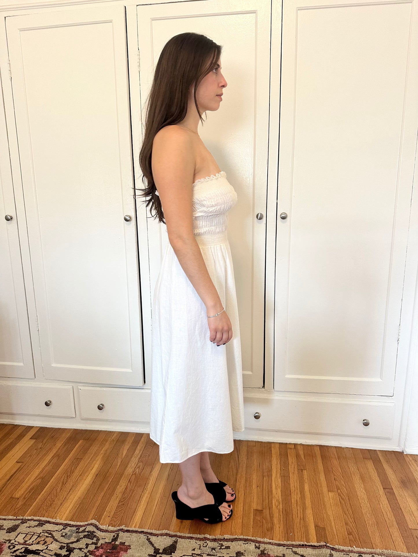 Antique Vintage - Strapless Cotton Dress