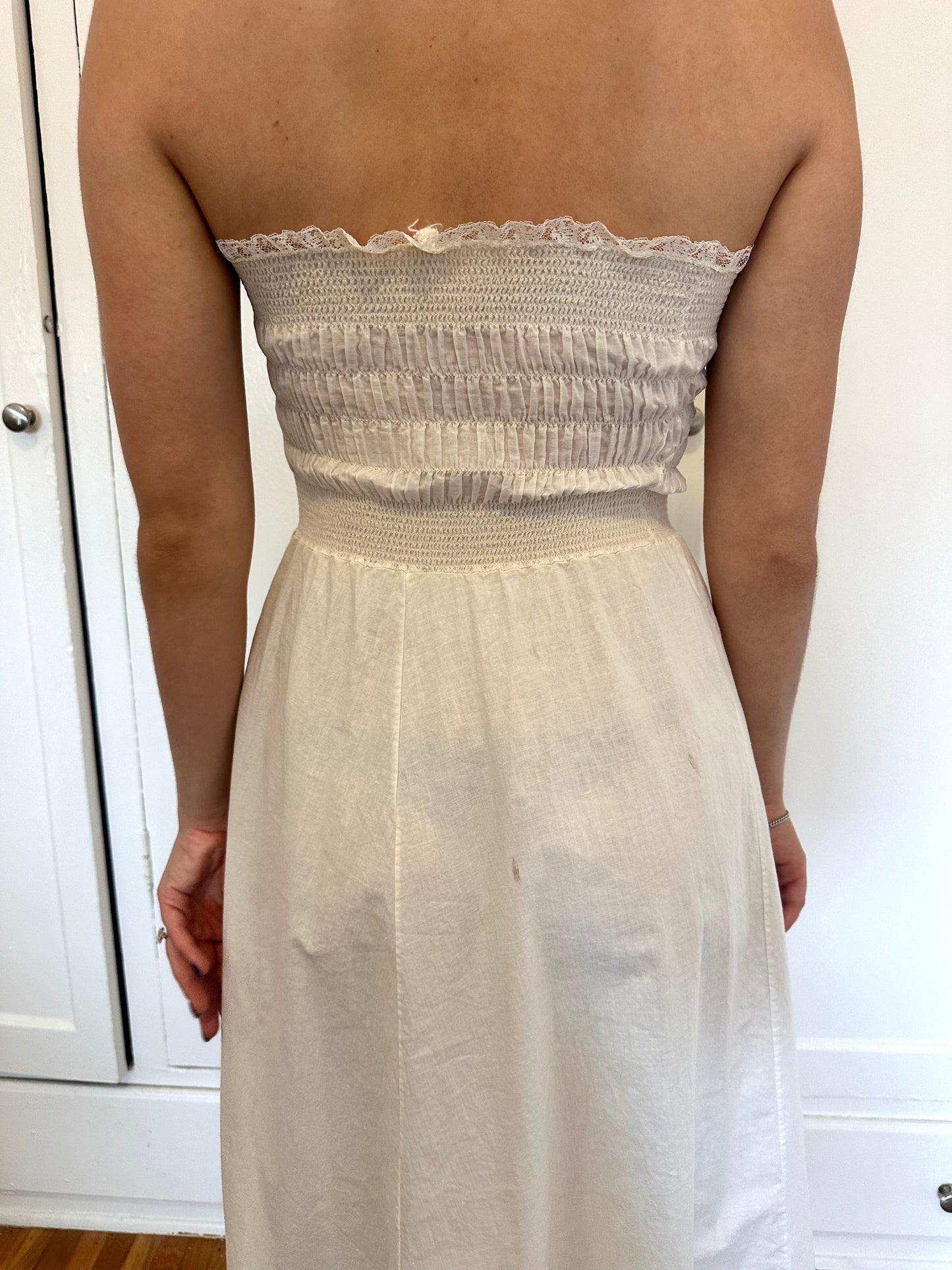 Antique Vintage - Strapless Cotton Dress