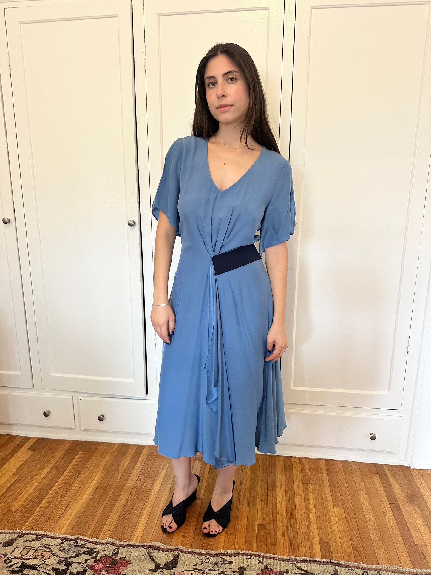 Armani - Blue Silk Waist Dress