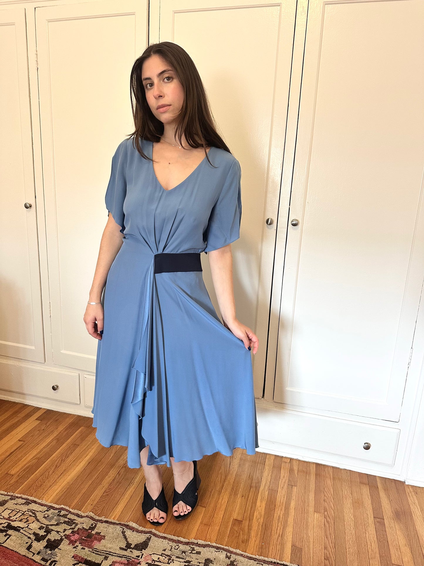 Armani - Blue Silk Waist Dress