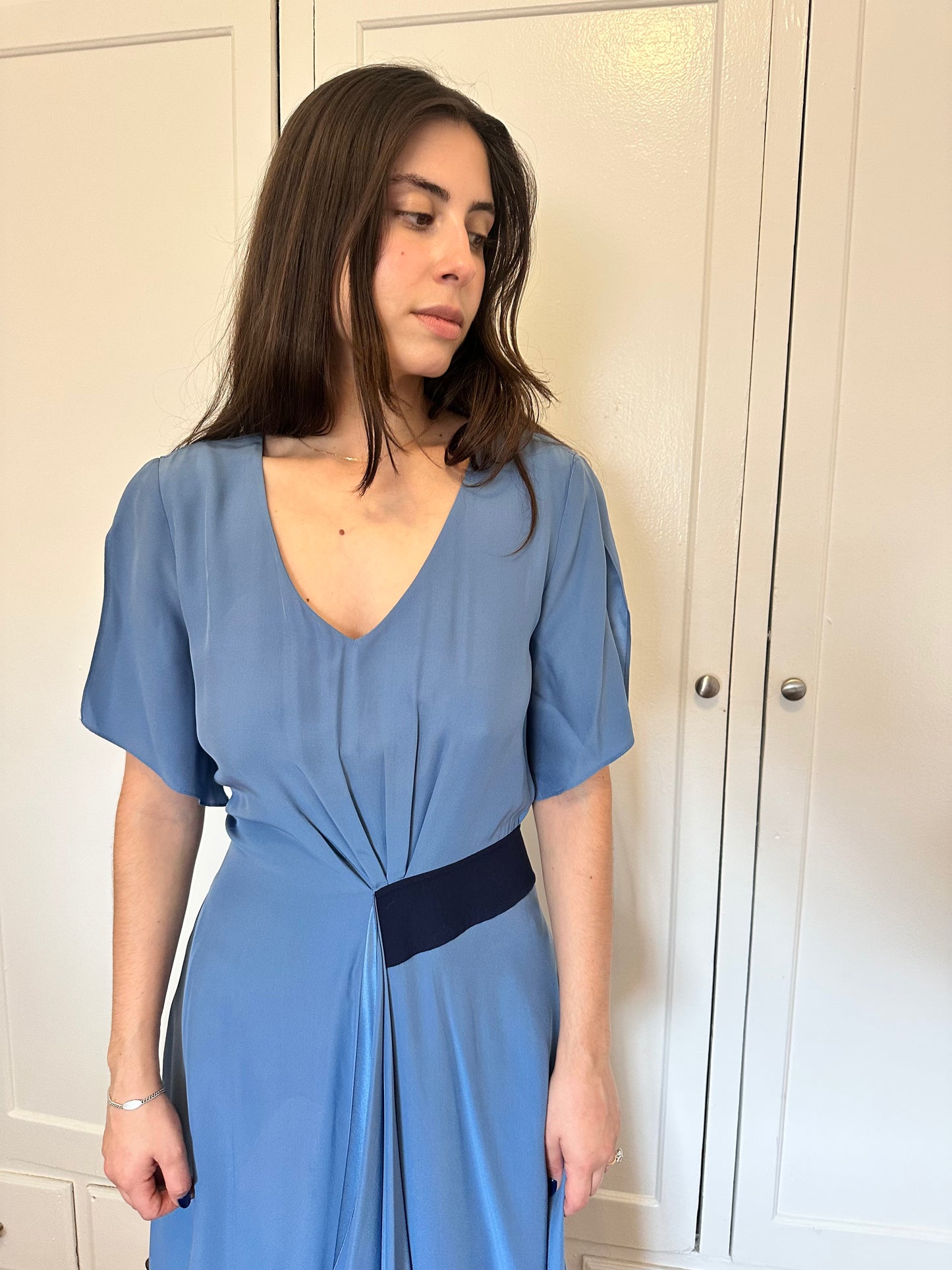 Armani - Blue Silk Waist Dress