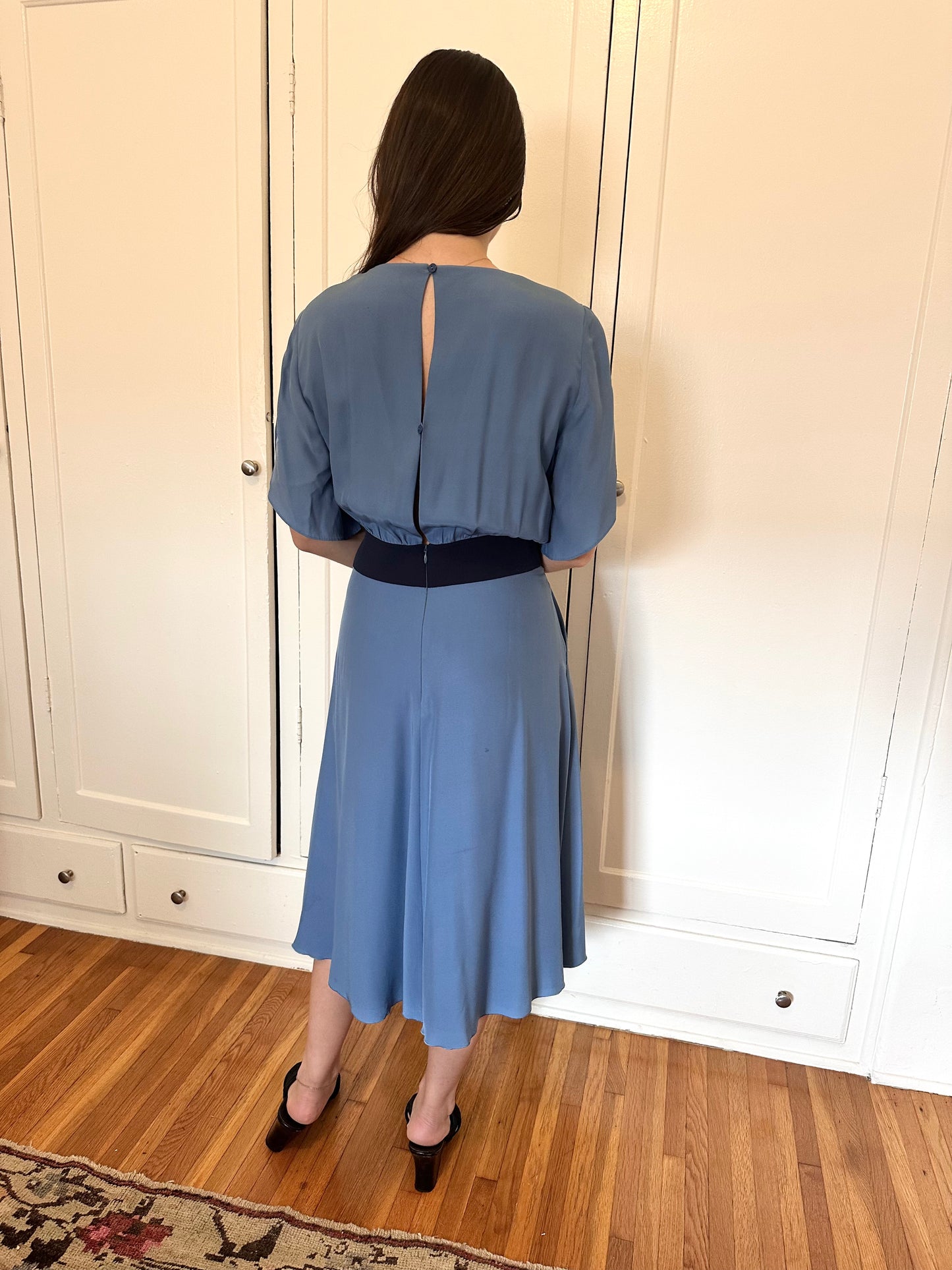 Armani - Blue Silk Waist Dress
