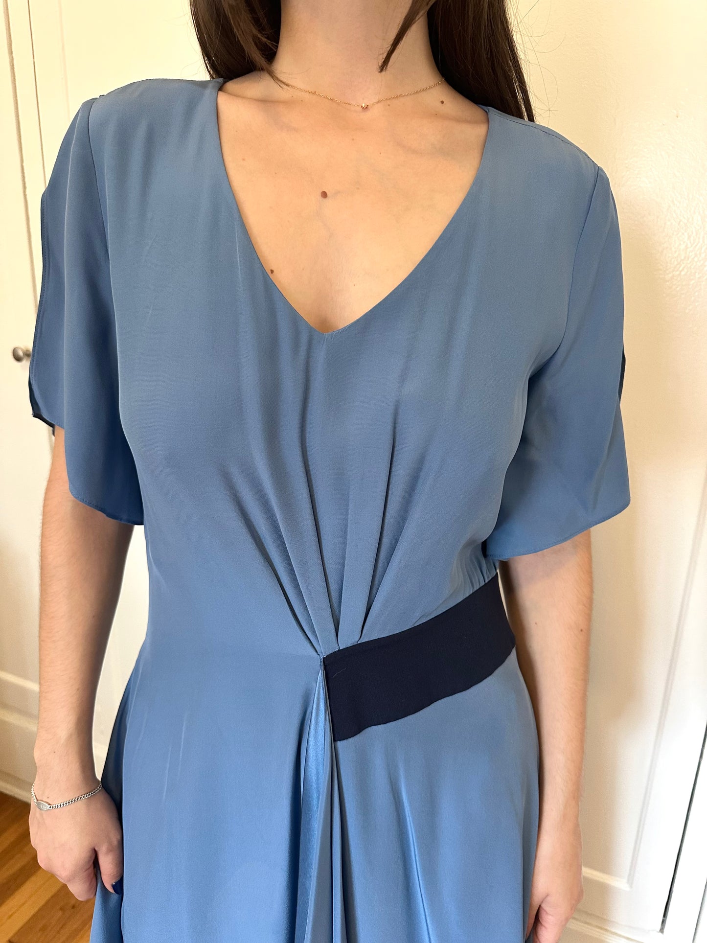 Armani - Blue Silk Waist Dress