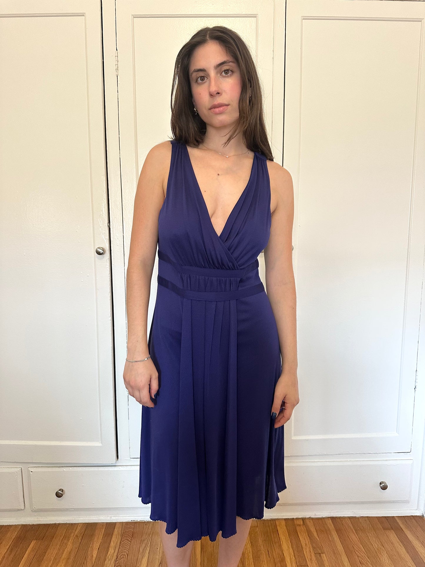 Moschino Cheap and Chic - Purple V-Neck Dress