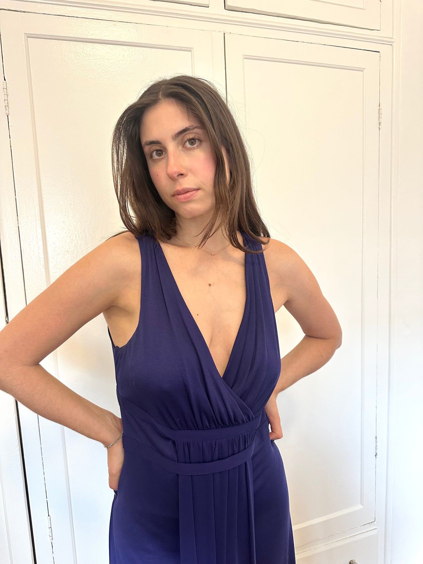 Moschino Cheap and Chic - Purple V-Neck Dress