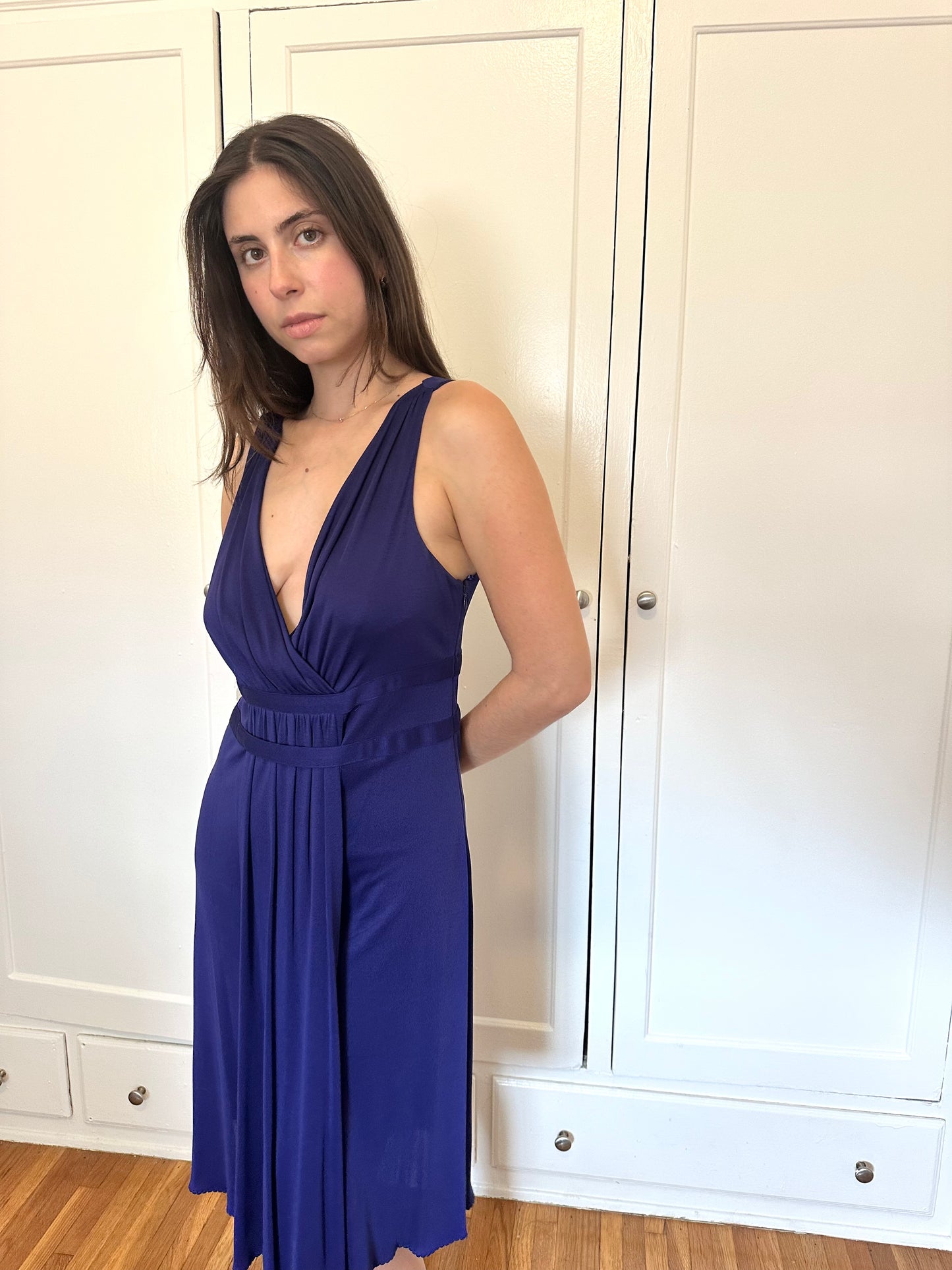Moschino Cheap and Chic - Purple V-Neck Dress