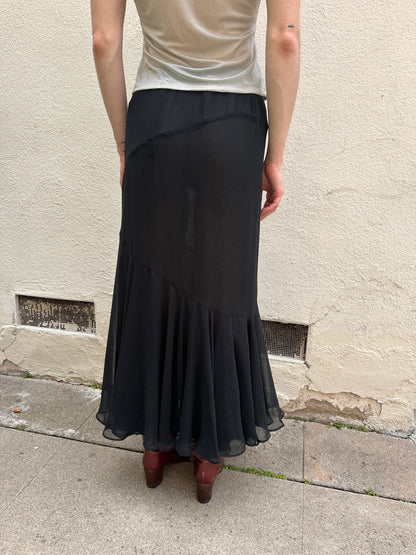 Black Sheer Maxi Skirt