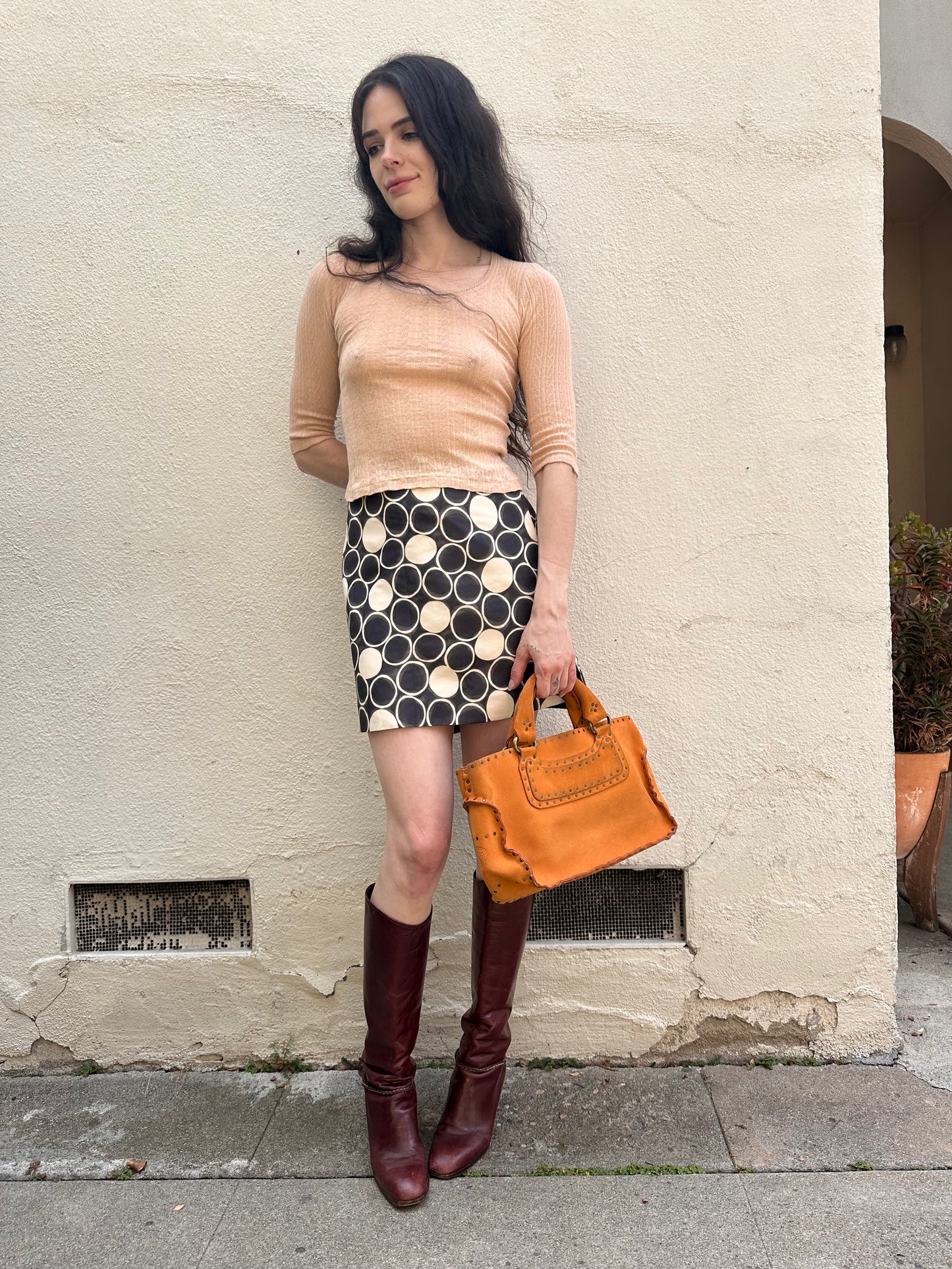 Orange Boogie Studded Purse