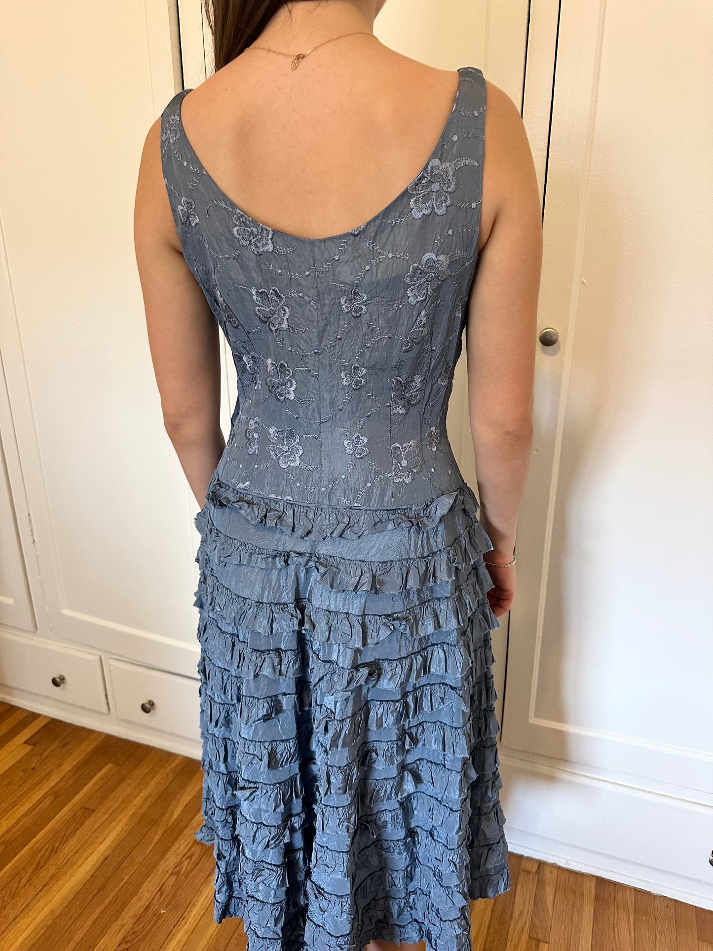 Antique Vintage - 1940s Tiered Ruffle Dress