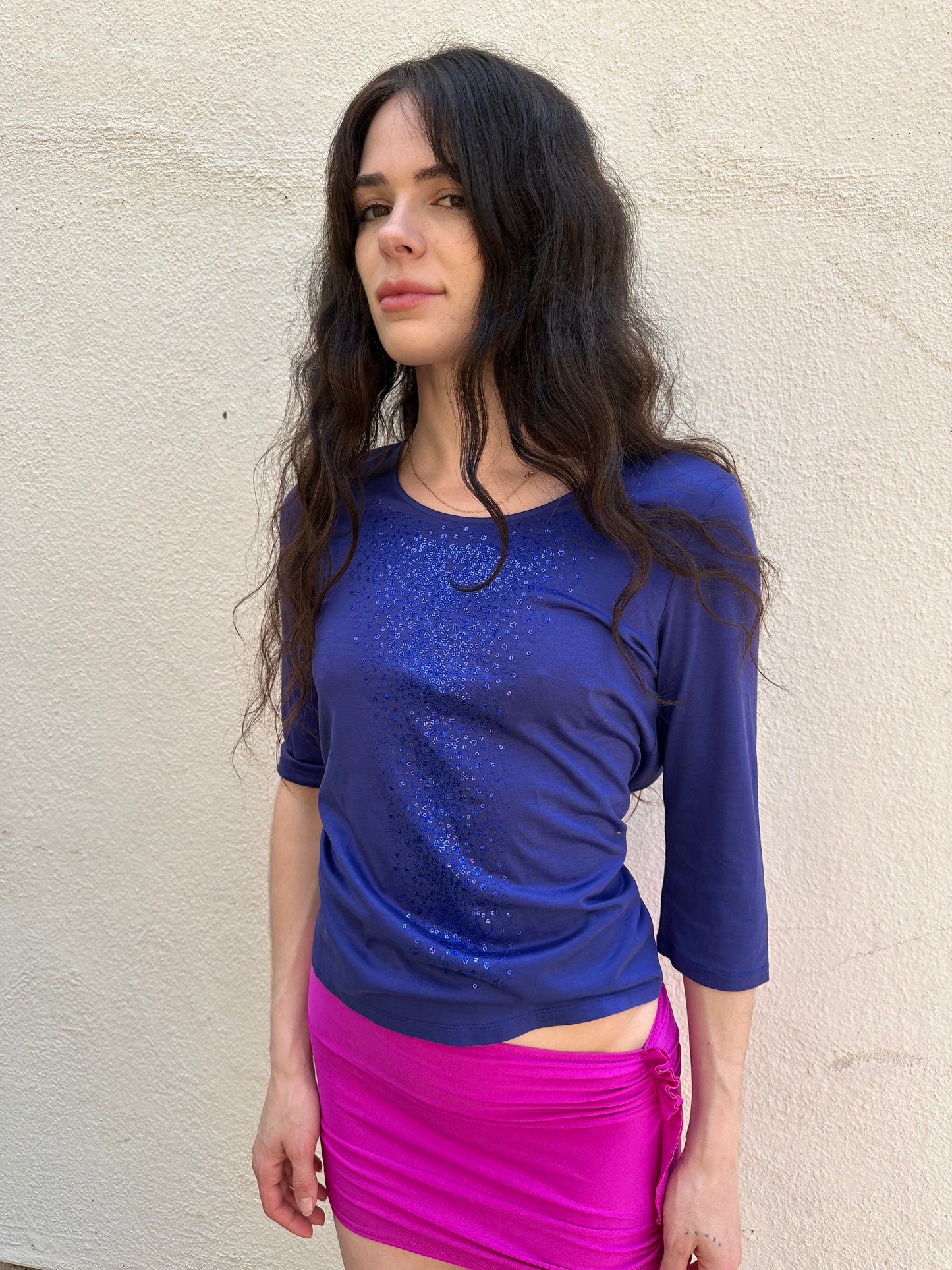 Indigo Sequin T-Shirt