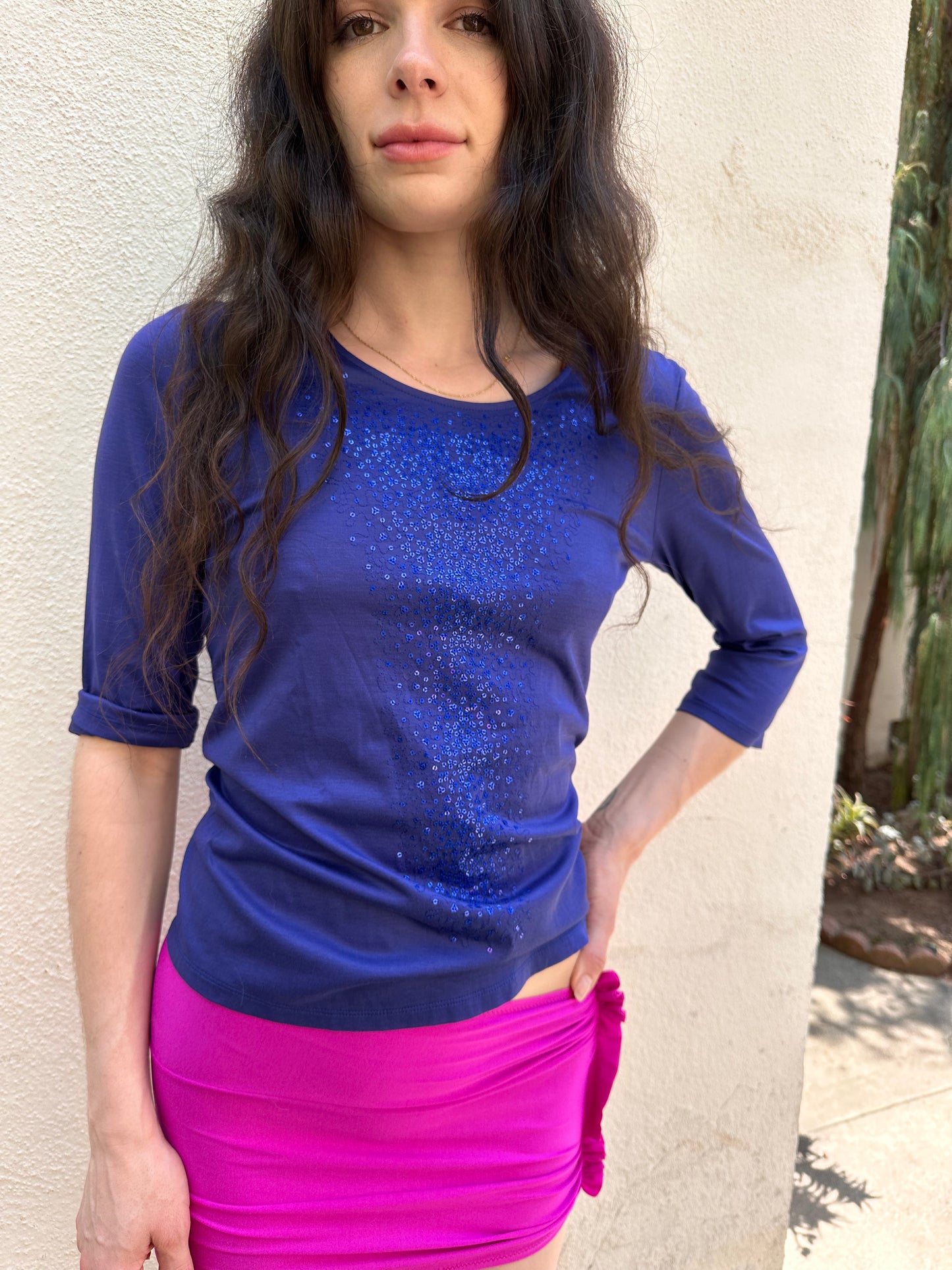 Indigo Sequin T-Shirt