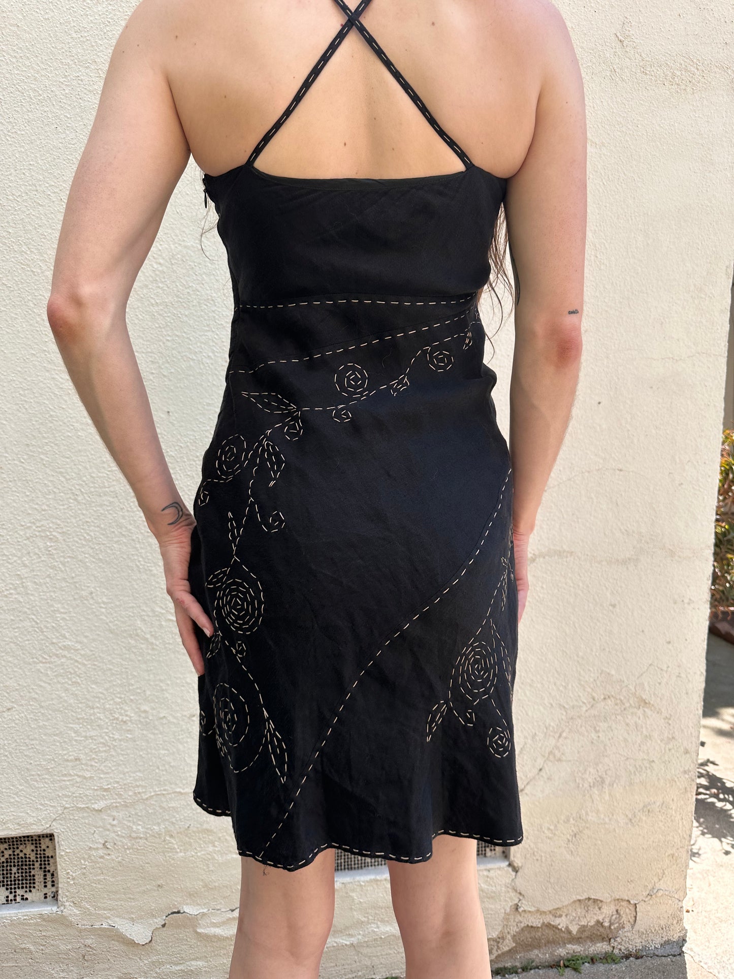Black Embroidered Dress