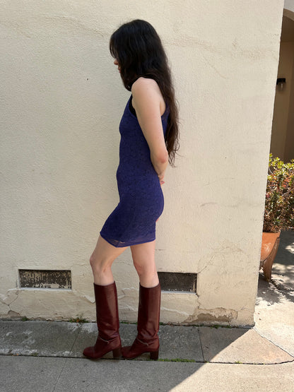 Indigo Lace Mini Dress