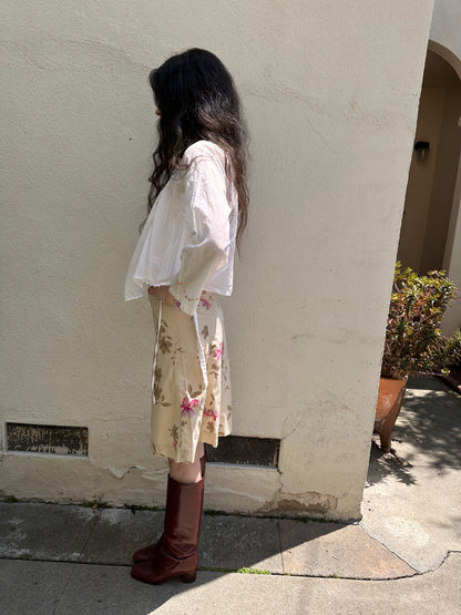 Cream Floral Skirt