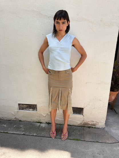 Pleated Cargo Skirt